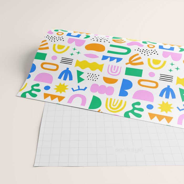 Colorful abstract organic shape art pattern Wrapping Paper Gallery Image 2