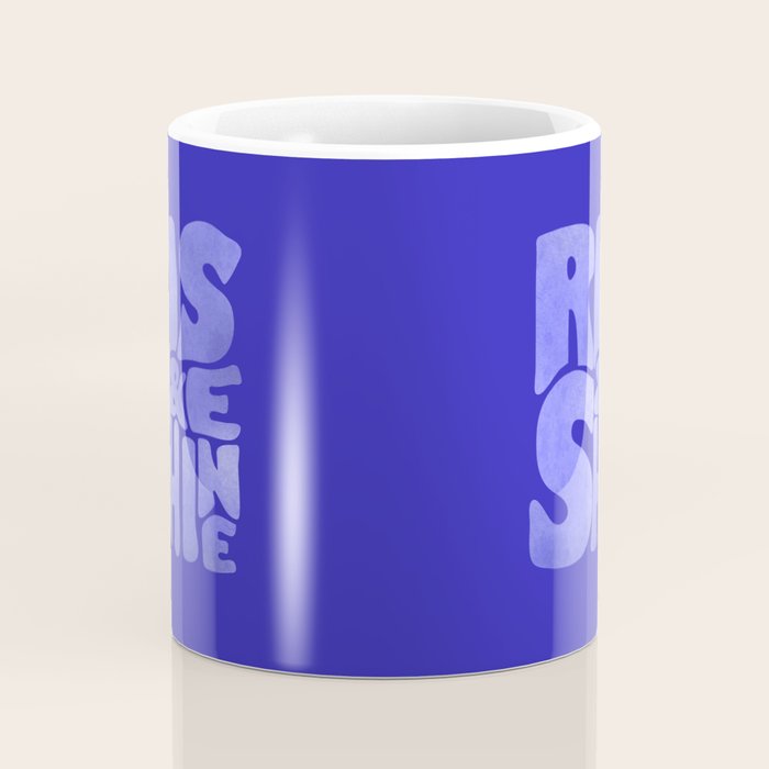 Rise and Shine - blue typography Coffee Mug Gallery Image 4