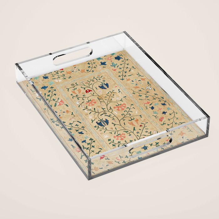 Uzbekistan Suzani Nim Print Acrylic Tray Gallery Image 1
