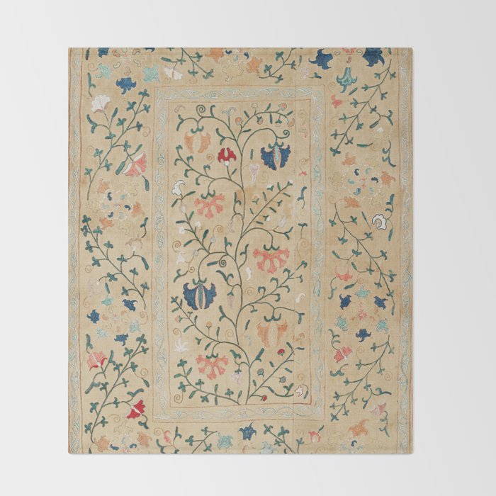 Uzbekistan Suzani Nim Print Throw Blanket Gallery Image 2