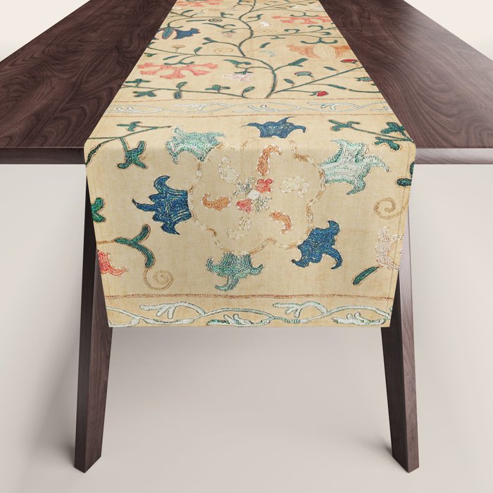 Uzbekistan Suzani Nim Print Table Runner Gallery Image 1
