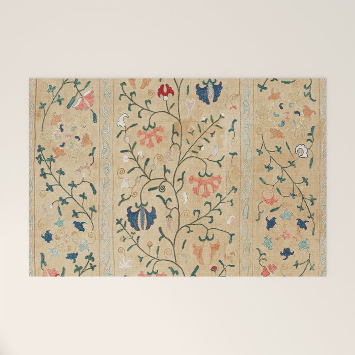 Uzbekistan Suzani Nim Print Welcome Mat Gallery Image 1