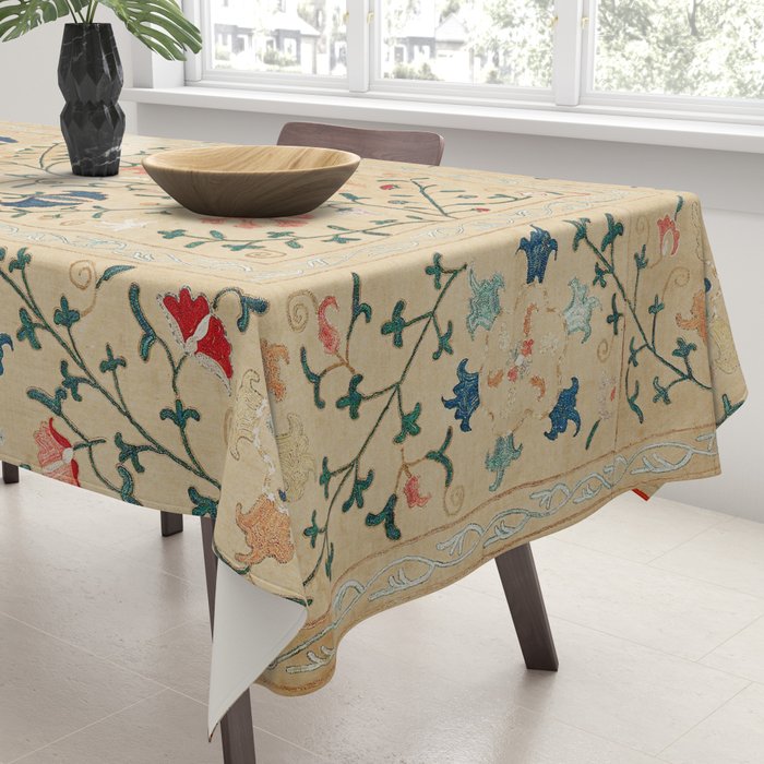 Uzbekistan Suzani Nim Print Tablecloth Gallery Image 3