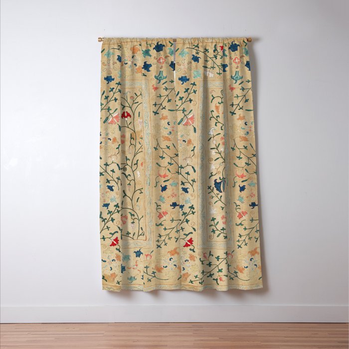 Uzbekistan Suzani Nim Print Window Curtain Gallery Image 3