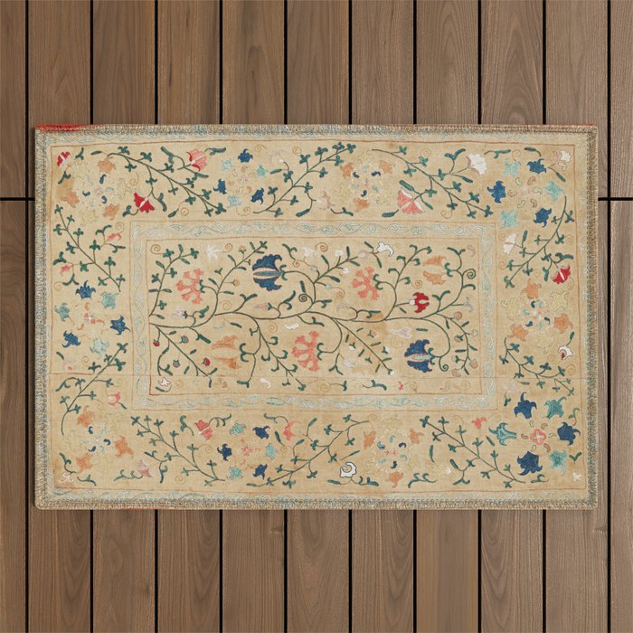 Uzbekistan Suzani Nim Print Outdoor Rug Gallery Image 1