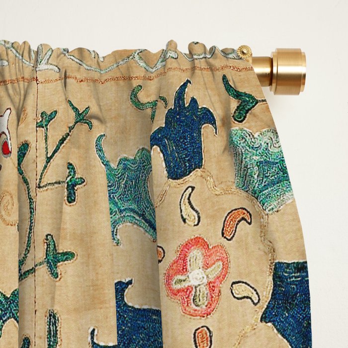 Uzbekistan Suzani Nim Print Window Curtain Gallery Image 2