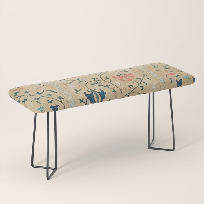 Uzbekistan Suzani Nim Print Bench Gallery Image 1