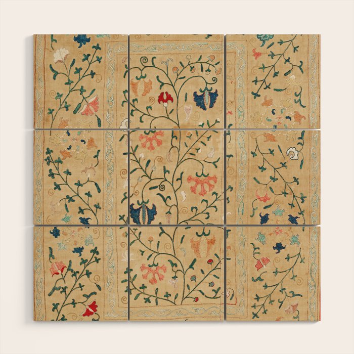 Uzbekistan Suzani Nim Print Wood Wall Art Gallery Image 1