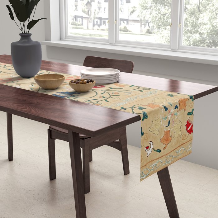 Uzbekistan Suzani Nim Print Table Runner Gallery Image 2