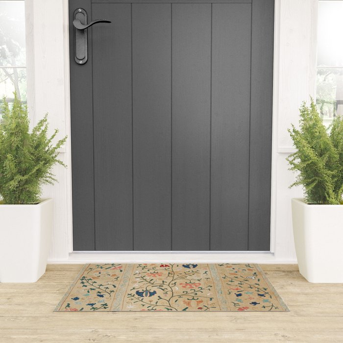 Uzbekistan Suzani Nim Print Welcome Mat Gallery Image 3