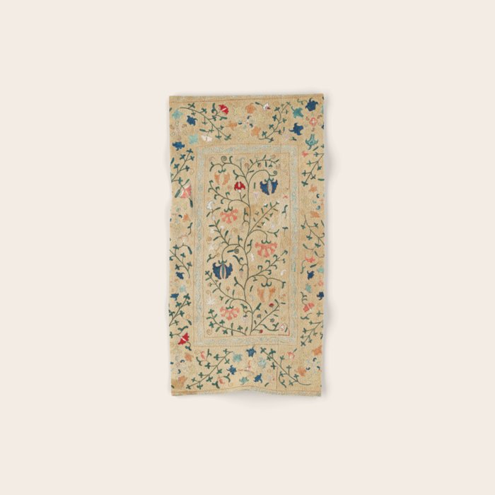 Uzbekistan Suzani Nim Print Bath Towel Gallery Image 1