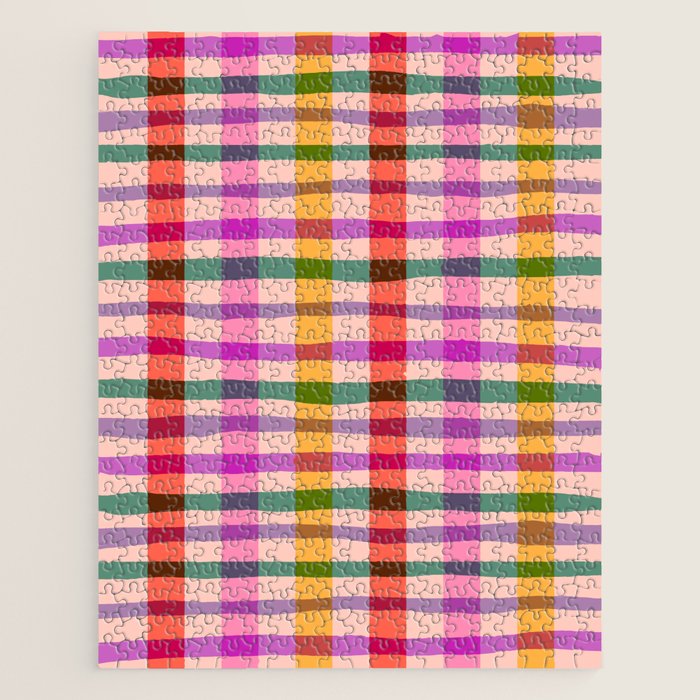 Wobbly Colorful Gingham Pattern Jigsaw Puzzle Gallery Image 1