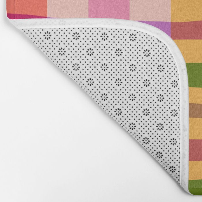 Wobbly Colorful Gingham Pattern Bath Mat Gallery Image 2