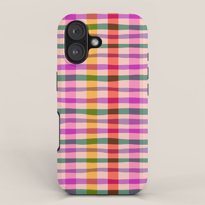 Wobbly Colorful Gingham Pattern Iphone Case