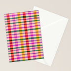 Wobbly Colorful Gingham Pattern Stationery Card Gallery Image 2
