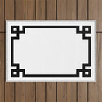 Black Greek Key Border Outdoor Rug Gallery Image 1