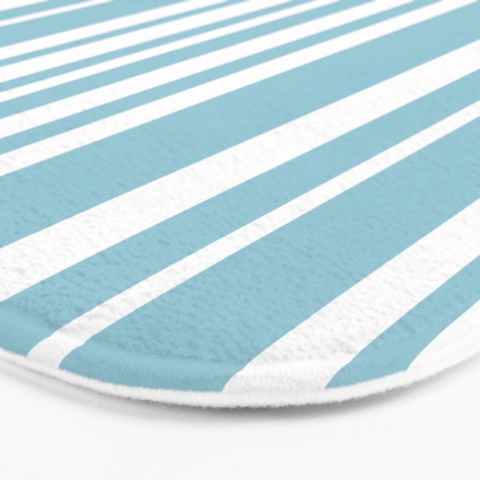 Classic Stripes XXXV - Sky Blue Bath Mat Gallery Image 3