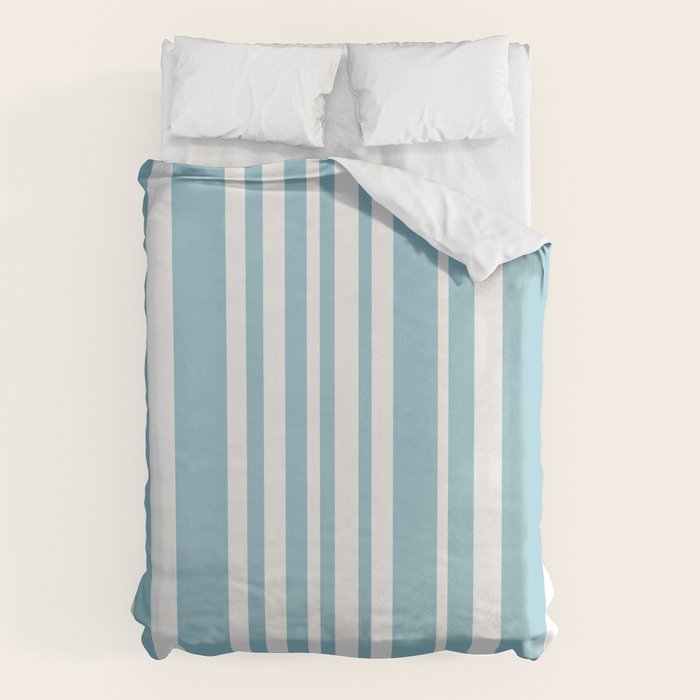 Classic Stripes XXXV - Sky Blue Duvet Cover Gallery Image 6