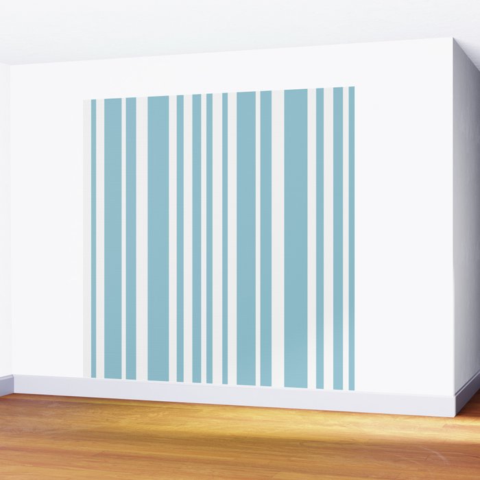 Classic Stripes XXXV - Sky Blue Wall Mural Gallery Image 2