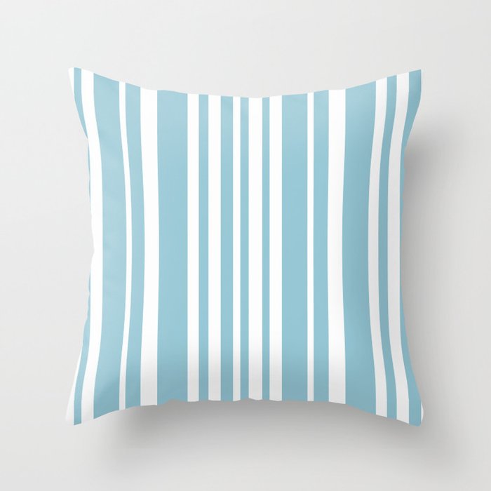 Classic Stripes XXXV - Sky Blue Throw Pillow Gallery Image 6