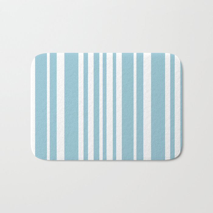 Classic Stripes XXXV - Sky Blue Bath Mat Gallery Image 1