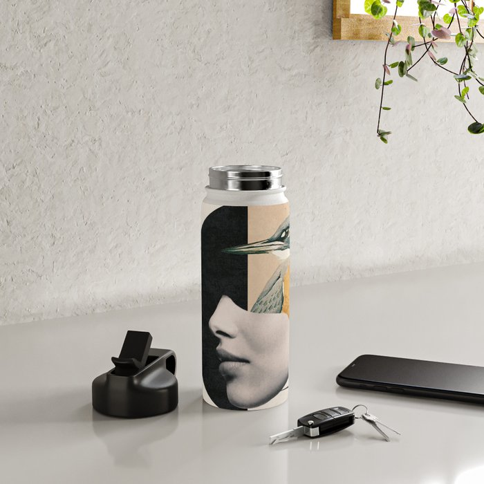 collage art / bird Water Bottle Gallery Image 4