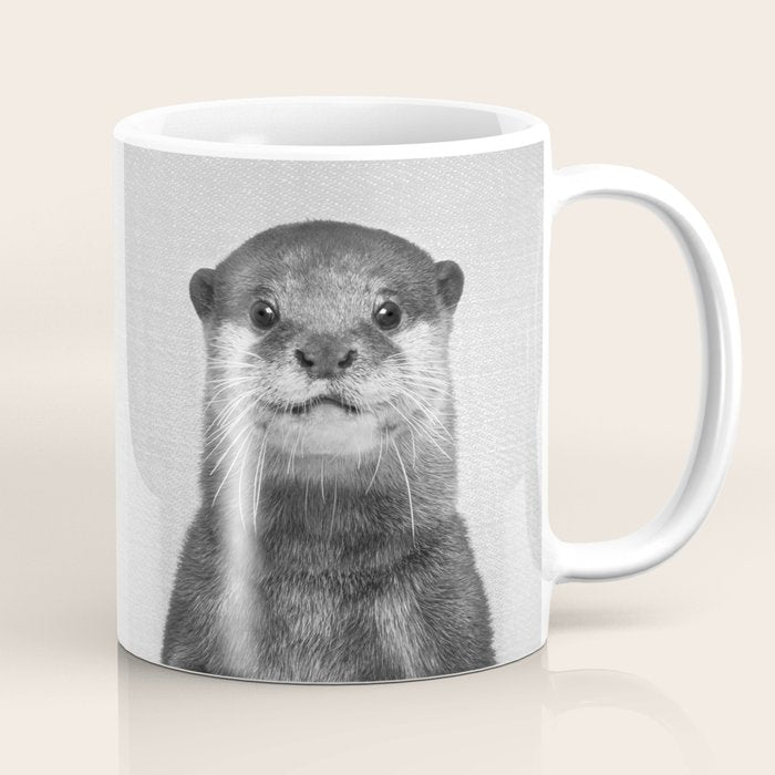 Otter - Black & White Coffee Mug Gallery Image 1