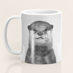Otter - Black & White Coffee Mug Gallery Image 3