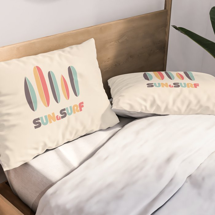 Sun & Surf Surfboards - Retro Rainbow Pillow Sham Gallery Image 2