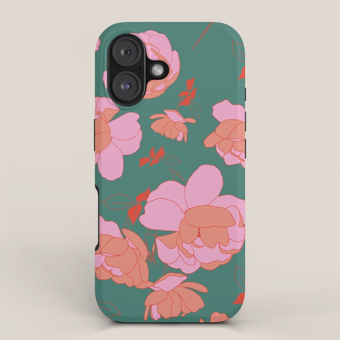 English Roses in Pink and Green iPhone Case Gallery Image 1