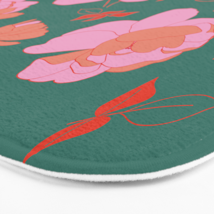 English Roses in Pink and Green Bath Mat Gallery Image 3