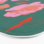 English Roses in Pink and Green Bath Mat Gallery Image 3
