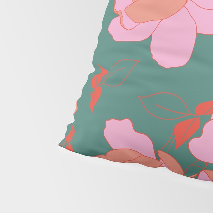 English Roses in Pink and Green Pillow Sham Gallery Image 4