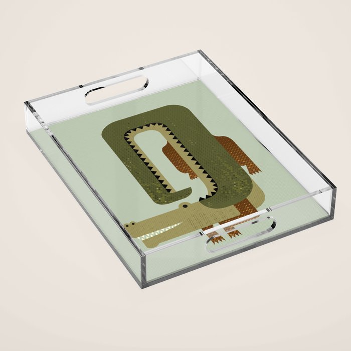 Whimsy Crocodile Acrylic Tray Gallery Image 1
