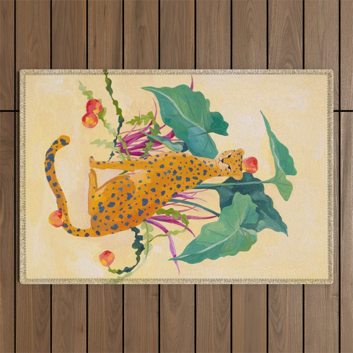 Cheetah and Apples Outdoor Rug Gallery Image 1