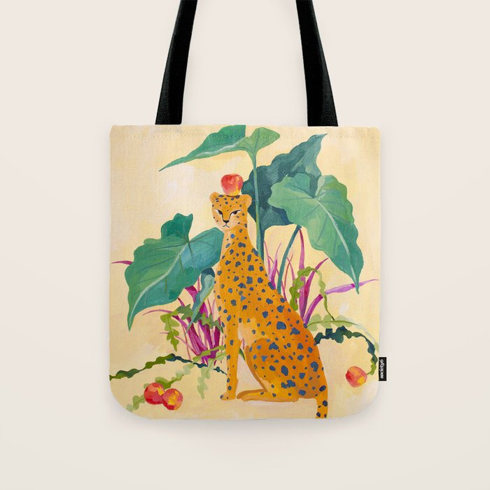 Cheetah and Apples Tote Bag Gallery Image 1