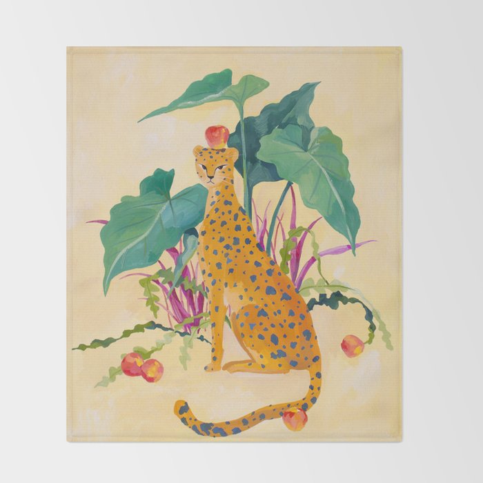 Cheetah and Apples Throw Blanket Gallery Image 2
