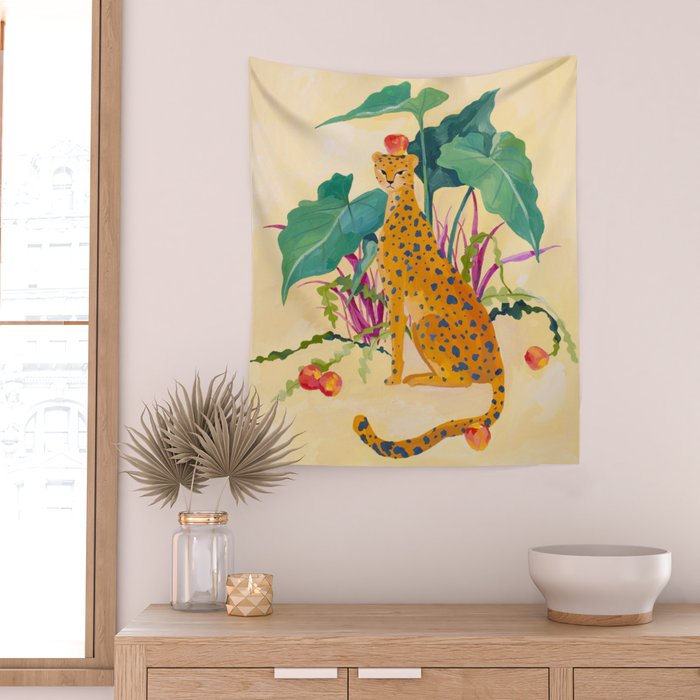 Cheetah and Apples Wall Tapestry Gallery Image 2