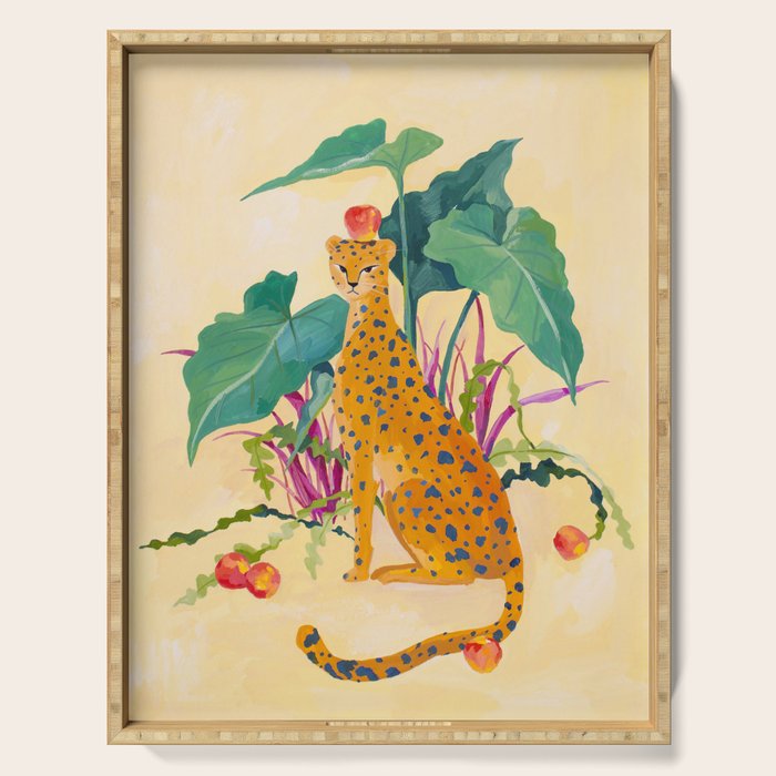 Cheetah and Apples Serving Tray Gallery Image 1