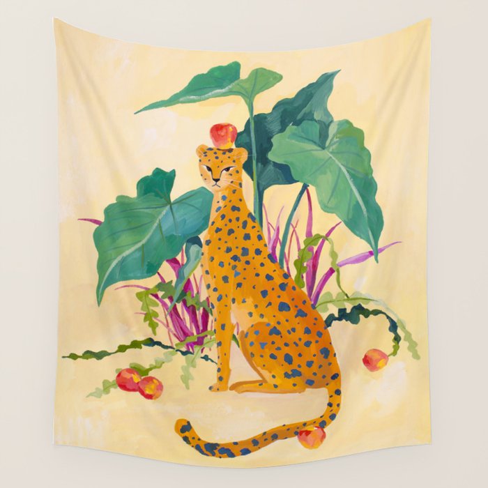 Cheetah and Apples Wall Tapestry Gallery Image 1