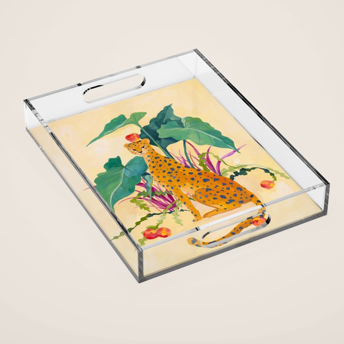 Cheetah and Apples Acrylic Tray Gallery Image 1