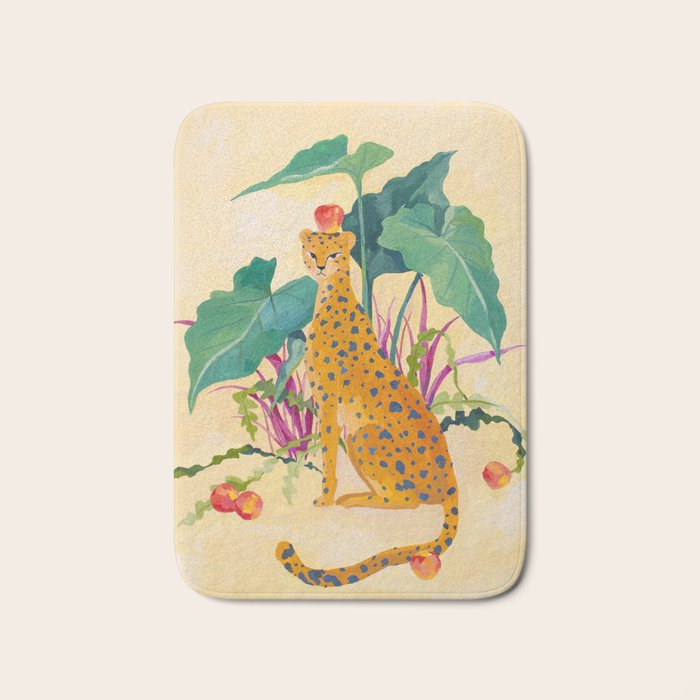 Cheetah and Apples Bath Mat Gallery Image 1