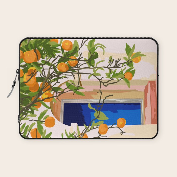 Wherever you go, go with all your heart | Summer Travel Morocco Boho Oranges | Architecture Building Laptop Sleeve