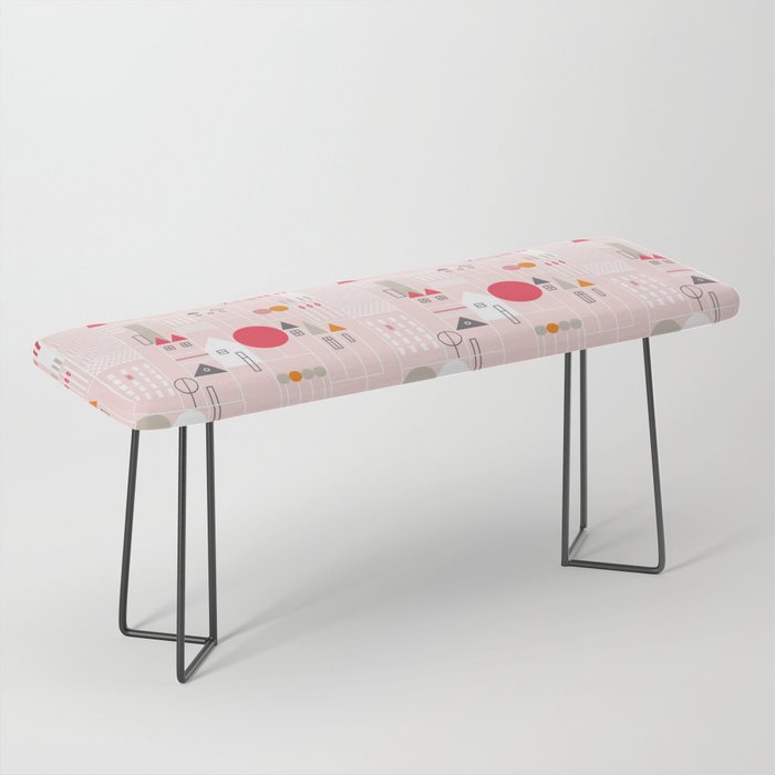 City life blocks pearl pink Bench Gallery Image 1