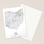 Ohio Minimal Street Map Stationery Card Gallery Image 2