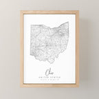 Ohio Minimal Street Map Mini Art Print Gallery Image 1