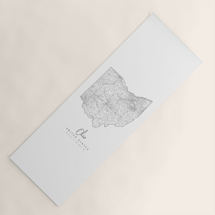 Ohio Minimal Street Map Yoga Mat Gallery Image 1