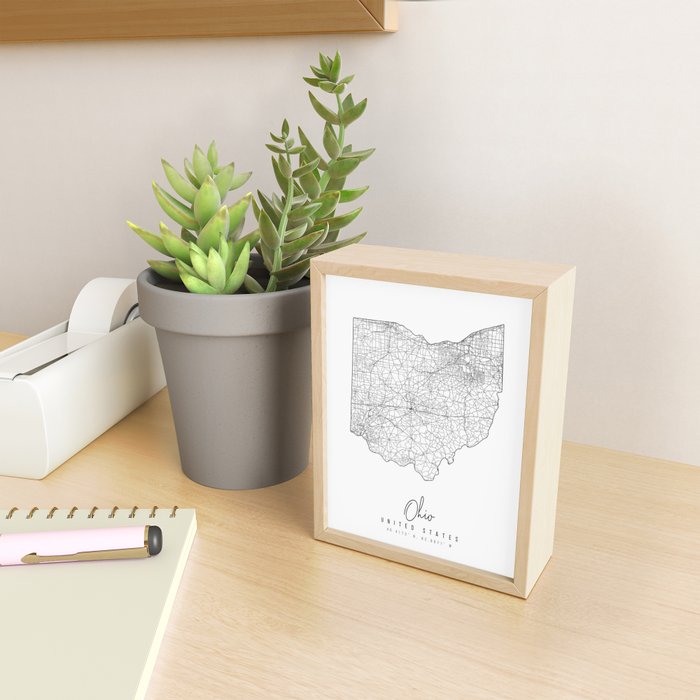 Ohio Minimal Street Map Mini Art Print Gallery Image 2