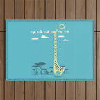 I'm like a bird (blue) Outdoor Rug Gallery Image 1
