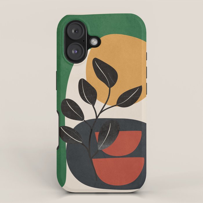 Modern Abstract Minimal Shapes Branches Art 6 iPhone Case Gallery Image 1